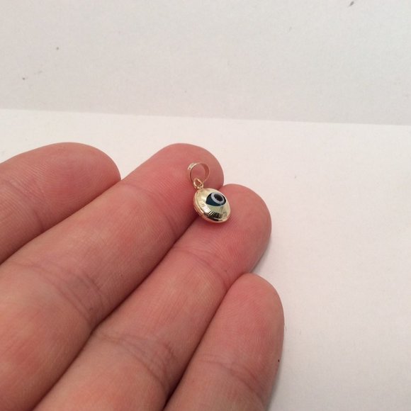 Men's/Women's 14k  Real Gold EVIL EYE Luck Charm .7gr - Picture 4 of 6